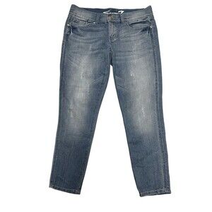 Seven7 Jeans Womens 6 Blue Denim Skinny Mid Rise Medium Wash Retro Fade Straight